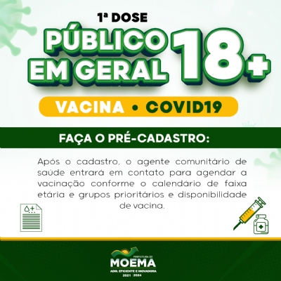 VACINAÇÃO CONTRA COVID-19 - Público 18+